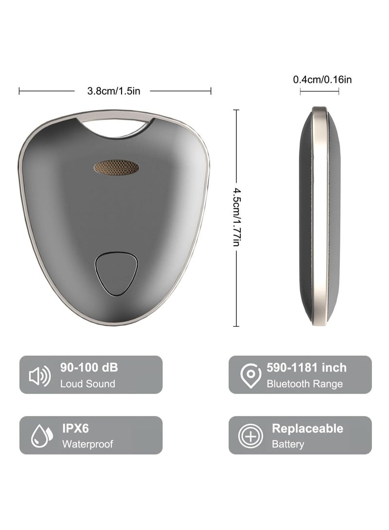 Smart Bluetooth Finder for Keys, Wallet, Luggage, IPX6 Waterproof Item Finder with Replaceable Battery, Works with Apple Find My (iOS Only), not Support for Android, 1 Pack-Grey - Image 5